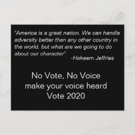 ノープライトNo Voice Hakeem Jeffries引用文 ポストカード