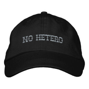 ノーヘテロゲイレズビアンバイセクシャルトランスLGBTQIAプライド 刺繍入りキャップ