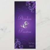 ノーベル紫スクロールパープル結婚式 プログラム (正面)