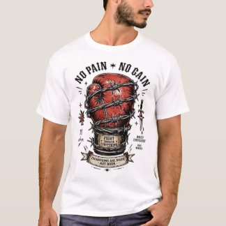 ノーペイン ノーゲイン ボクシング モチベーション Tシャツ
