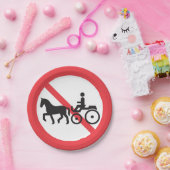 ノーホースアンド乳母車ロードサイン ペーパープレート (パーティー)