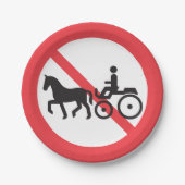 ノーホースアンド乳母車ロードサイン ペーパープレート (正面)