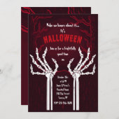 ノーボーンズアウトイットハロウィーン招待状 招待状 (正面/裏面)