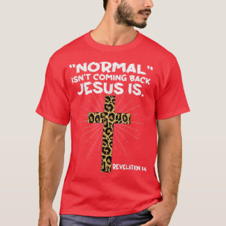 ノーマルは来背中イエスはレオパードJesus Cr Tシャツ