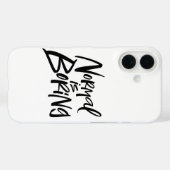 ノーマルは退屈なレタリング書のモットーアートト Case-Mate iPhoneケース (裏面 (横))