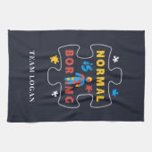 ノーマルは退屈な自閉症意識パズル作品 キッチンタオル (横)