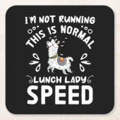 ノーマルランチレディースピードラマおもしろいことわざユーモア スクエアペーパーコースター (正面)