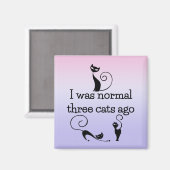 ノーマル3猫前ユーモアのある冷蔵庫用マグネット マグネット (正面/裏面)