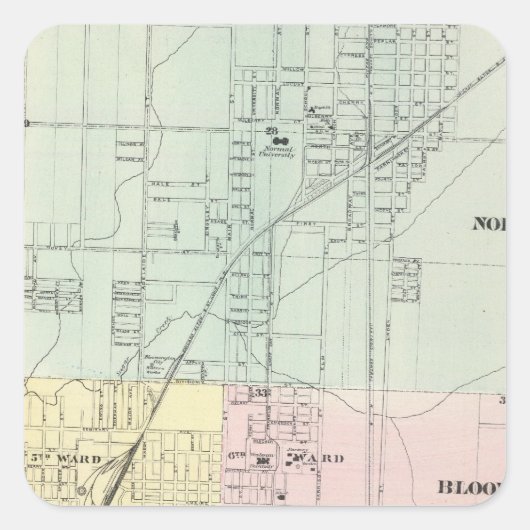 ノーマル・ブルーミントンの地図 スクエアシール (正面)