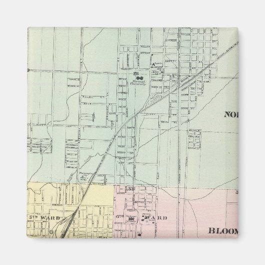 ノーマル・ブルーミントンの地図 マグネット (正面)