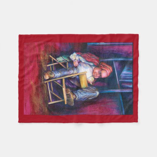 ノーマンは眠りを覚えたい フリースブランケット (正面(横))