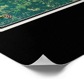 ノーマンノースカロライナ湖衛星ポスターマップ ポスター (角)