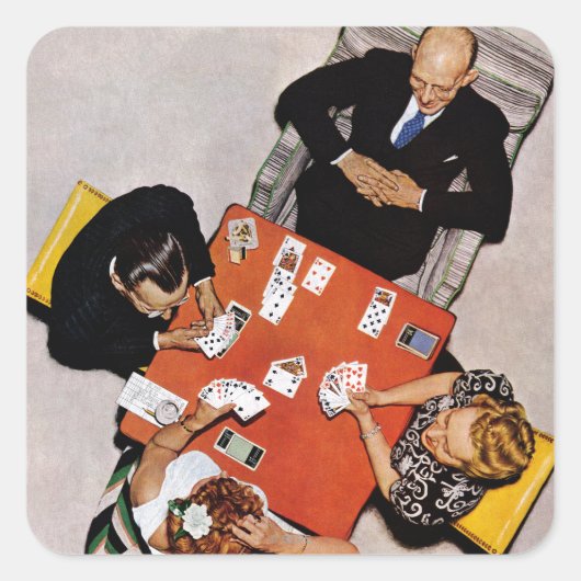 ノーマンロックウェルによるブリッジゲーム スクエアシール (正面)