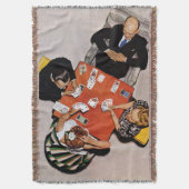 ノーマンロックウェルによるブリッジゲーム スローブランケット (正面縦)