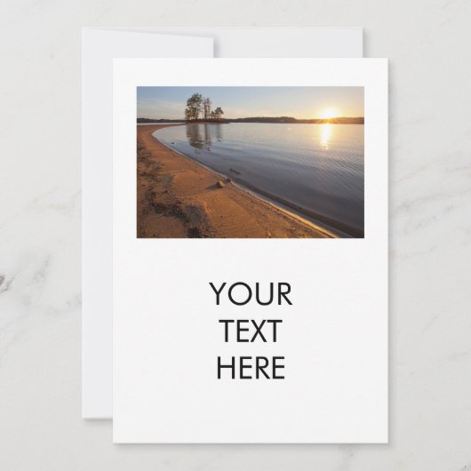 ノーマン湖の風光明媚な日没のビュー， NC サンキューカード (正面)