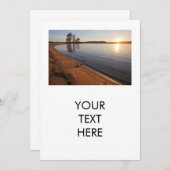 ノーマン湖の風光明媚な日没のビュー， NC サンキューカード (正面/裏面)