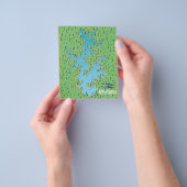 ノーマン湖 サウスカロライナ州 レトロ地図 チラシ (手)