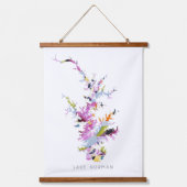 ノーマン湖LKNマップシルエットウォールアート 吊り下げ型タペストリー (正面)