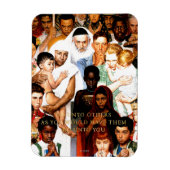 ノーマン・ロックウェルによるゴールデン・ルール（他の人々に対して行う） マグネット (縦)