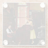 ノーマン・ロックウェルによる結婚許可証 ガラスコースター (裏面)