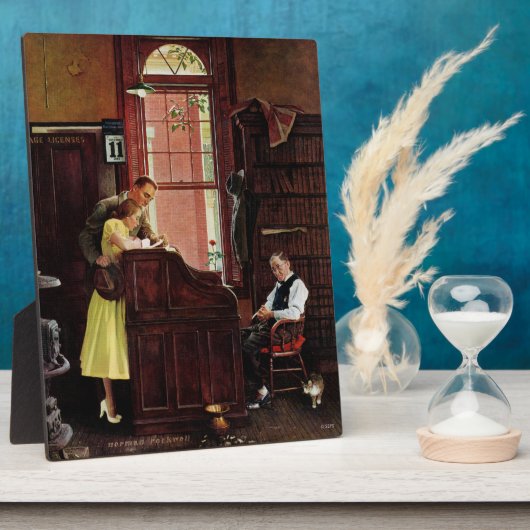 ノーマン・ロックウェルによる結婚許可証 フォトプラーク (側面)