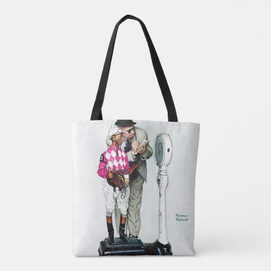 ノーマン・ロックウェルによる騎手の重量 トートバッグ (裏面)