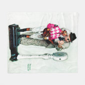 ノーマン・ロックウェルによる騎手の重量 フリースブランケット (正面(横))