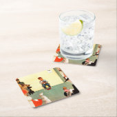 ノーマン・ロックウェルのヴェッツで スクエアペーパーコースター (インサイチュ)