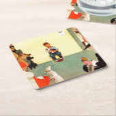 ノーマン・ロックウェルのヴェッツで スクエアペーパーコースター (アングル)