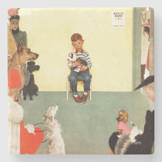 ノーマン・ロックウェルのヴェッツで ストーンコースター (正面)