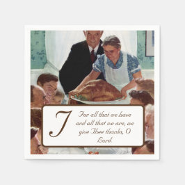 ノーマン・ロックウェルの感謝祭カスタマイズ可能 スタンダードカクテルナプキン