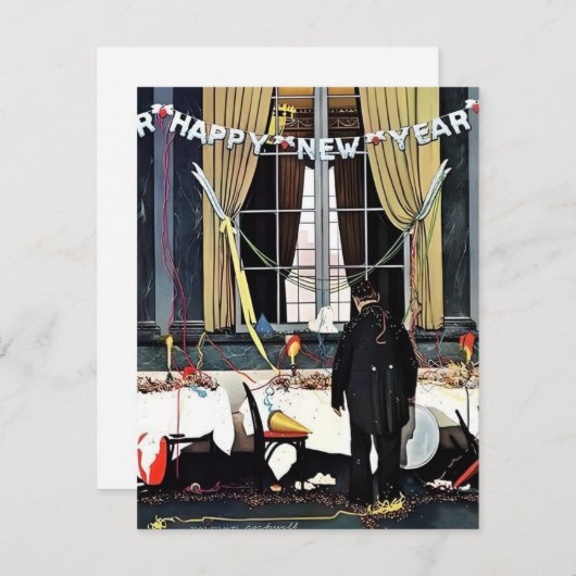 ノーマン・ロックウェルの「新年の喜び」 シーズンカード (正面/裏面)