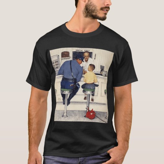 ノーマン・ロックウェル風アートスタイル 少年少女 ギフト Tシャツ (正面)