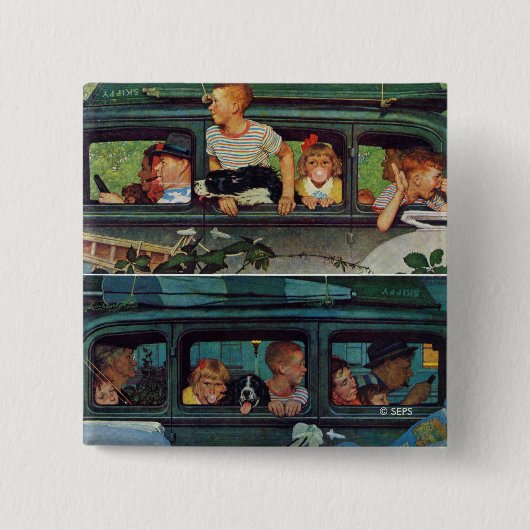 ノーマン・来ロックウェルの後を追う 缶バッジ (正面)