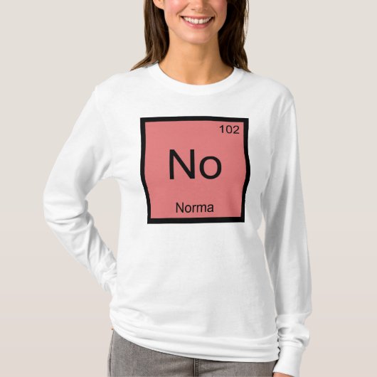 ノーマ名化学元素周期表 Tシャツ (正面)