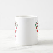 ノームが持つメリークリスマスのバナー コーヒーマグカップ (中央)