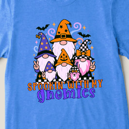 ノームたちとハロウィンを楽しむ: レトロなハロウィンの友達 トライブレンドTシャツ