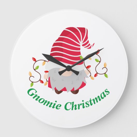 ノームのクリスマスクロック大 ラージ壁時計 (正面)