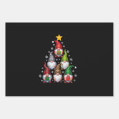 ノームのクリスマスツリー ユーモアあふれるXmasホリデー ラッピングペーパーシート (正面)