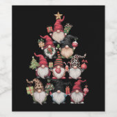 ノームのクリスマスツリー ユーモアあふれるXmasホリデー ワインラベル (シングルラベル)