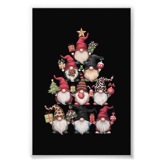 ノームのクリスマスツリー 楽しいクリスマス休暇 フォトプリント            (正面)