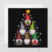 ノームのクリスマスツリー 面白いXmasホリデー シーズンカード (正面/裏面)