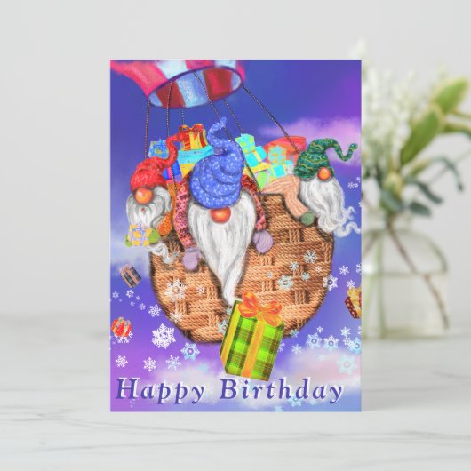 ノームのプレゼント 誕生日カード (スタンド正面)