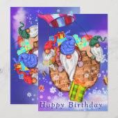 ノームのプレゼント 誕生日カード (正面/裏面)