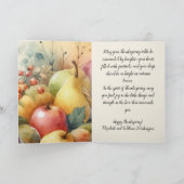 ノームの感謝祭 秋の落ち葉とカボチャの水彩画 シーズンカード (内部)