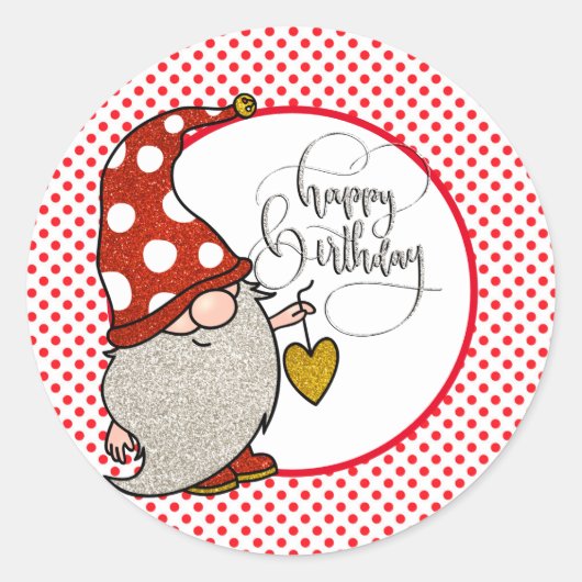 ノームの誕生日おめでとう  ラウンドシール (正面)