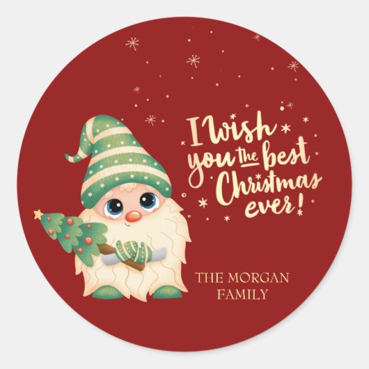 ノームへ、最高のクリスマスを ラウンドシール (正面)