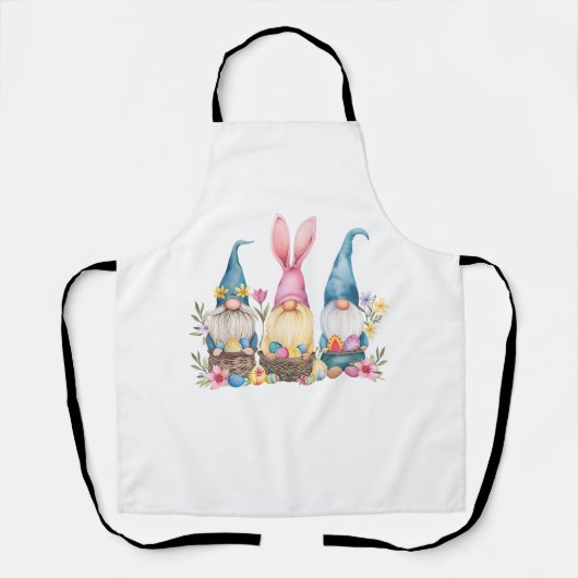 ノーム3匹 イースター イースターエッグ Tシャツ エプロン (正面)