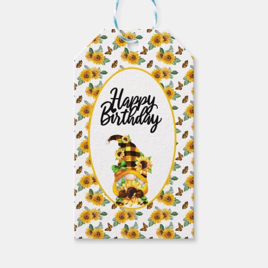 ノーム ひまわり 誕生日 ギフトタグ (正面)