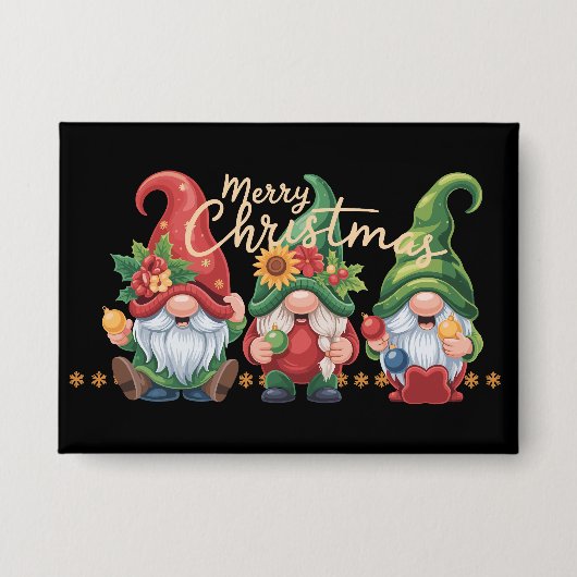 ノーム クリスマス ノーム メリークリスマス Xmas 缶バッジ (正面)